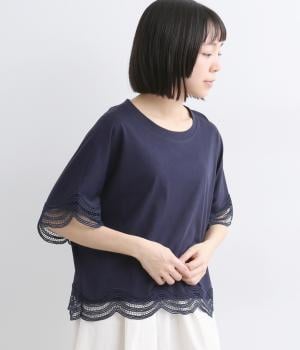 接触冷感袖裾フリルプルオーバー