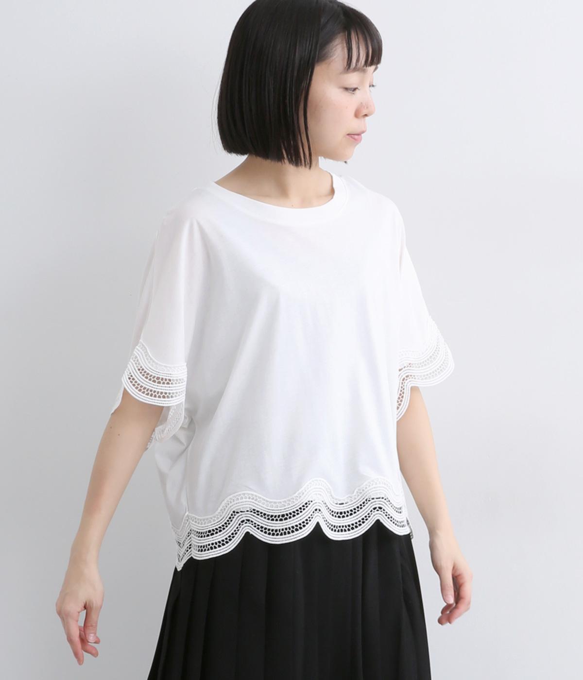 接触冷感袖裾フリルプルオーバー(ホワイト-F)