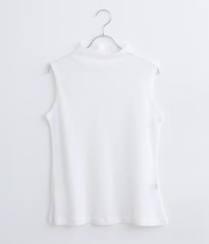 コットンメッシュハイネックノースリーブ(ホワイト-F)