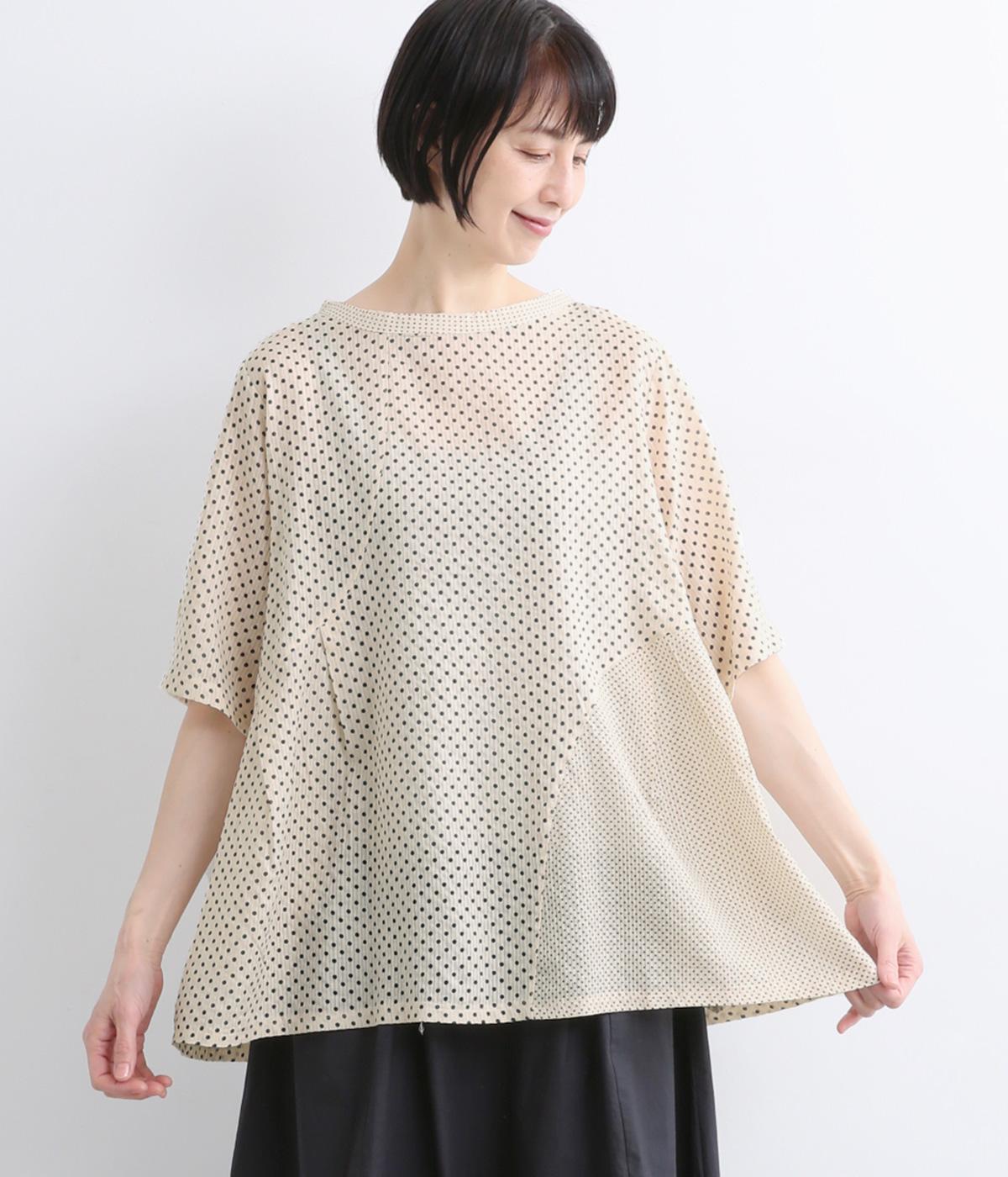 ドット切替チュニックプルオーバー(ホワイト-F)
