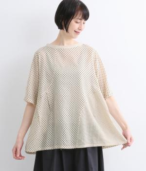 ドット切替チュニックプルオーバー(ホワイト-F)