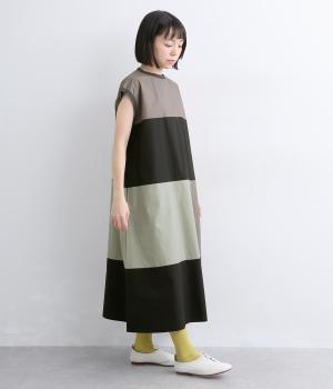 配色切替ノースリーブワンピース