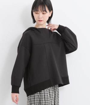 ダンボールリブ付きパーカー(ブラック-ONESIZE)