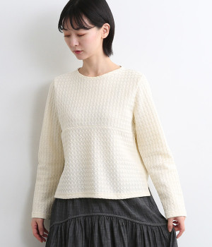 【LaLaquesera】コットンスモールドットレースプルオーバー(アイボリー-ONESIZE)