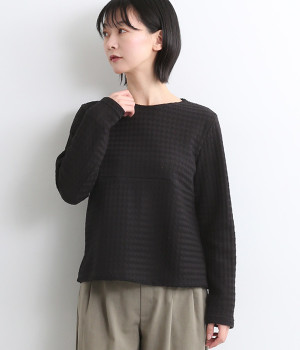 【LaLaquesera】コットンスモールドットレースプルオーバー(ブラック-ONESIZE)