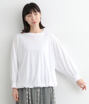 コットン天竺裾ドロストポケット付きワイドプルオーバー(オフホワイト-ONESIZE)