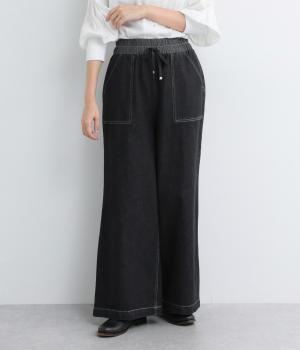 コットン6オンスデニムバイオ加工パンツ(ブラック-F)