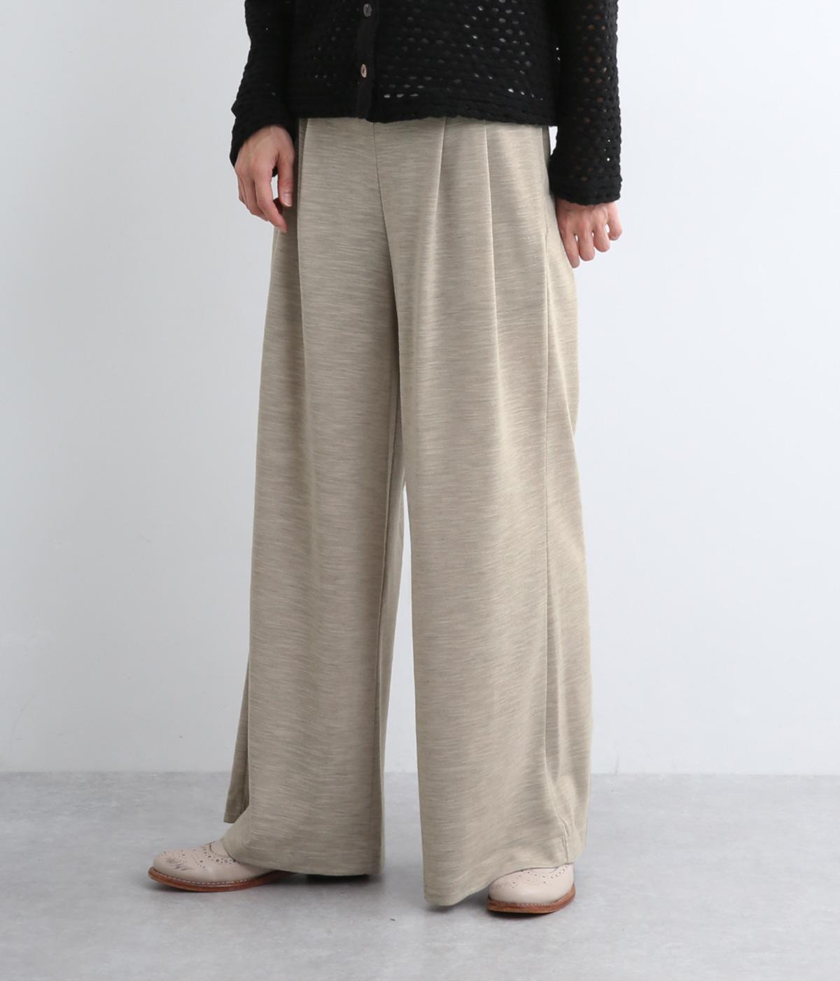 リネンライクックワイドパンツ(ベージュ-F)