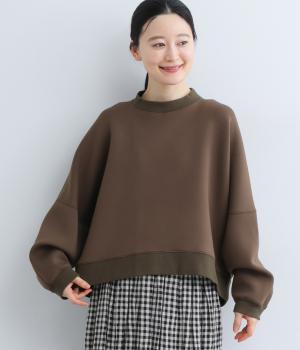 ドルマンワイド首元袖裾リブダンボールニット(カーキ-F)