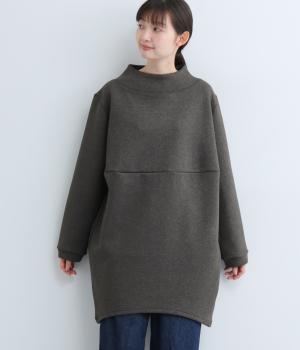 ハイネックコクーンプルオーバー(杢チャコール-F)