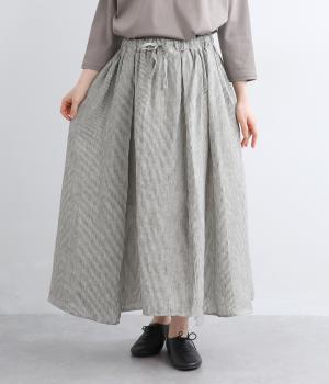 リネンストライプスカート