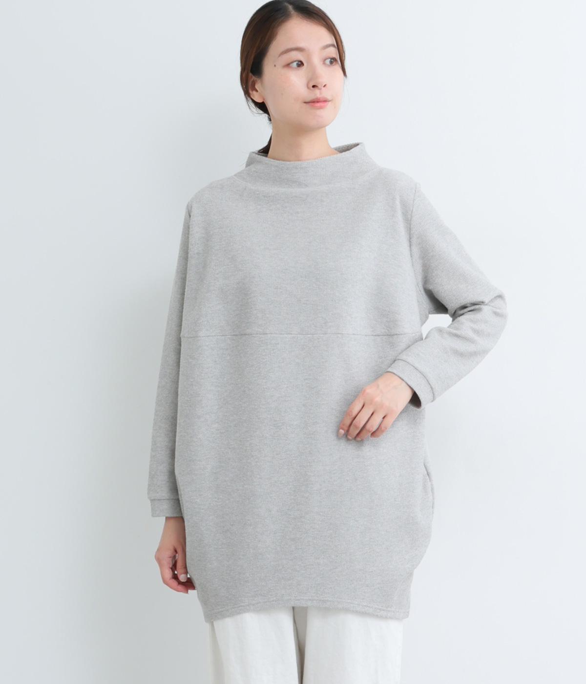 ボトルネックプルオーバー(杢グレー-F)