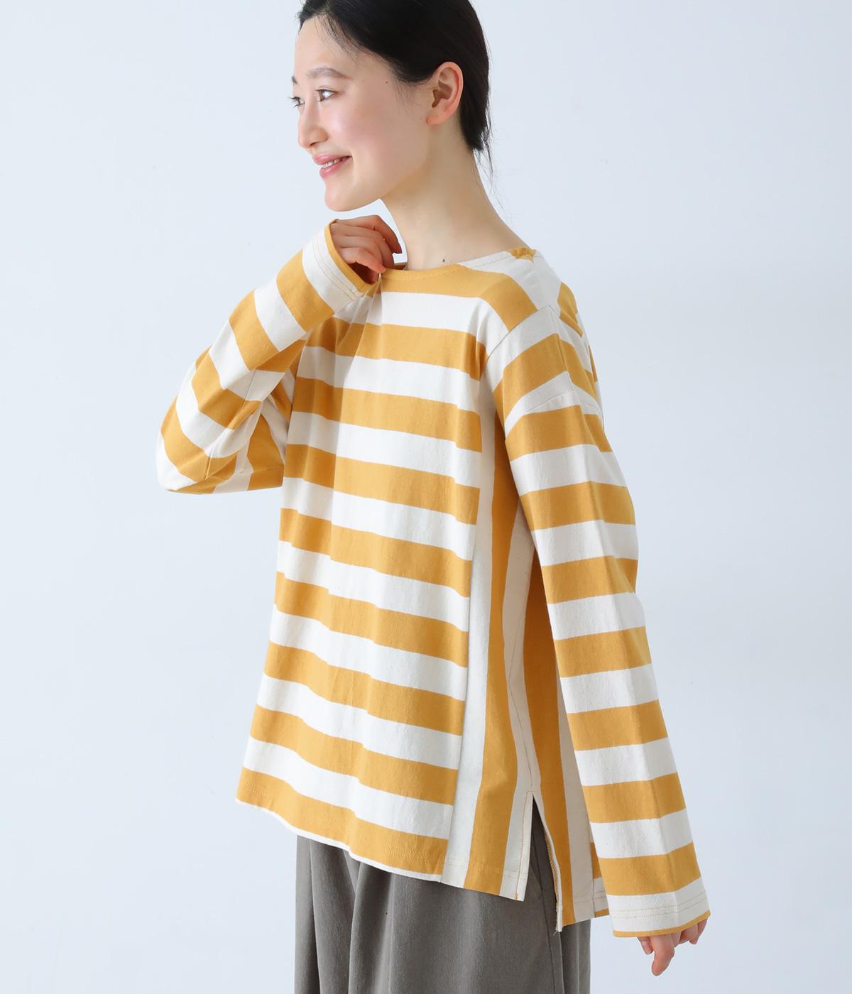 コットンボーダープルオーバー(キナリ×イエロー-F)