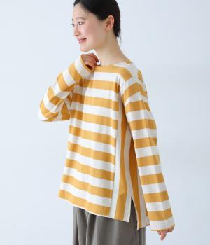 コットンボーダープルオーバー(キナリ×イエロー-F)