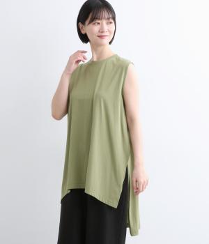 スリットチュニック丈タンクトップ