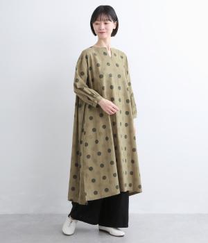 コットンドットプリントワンピース