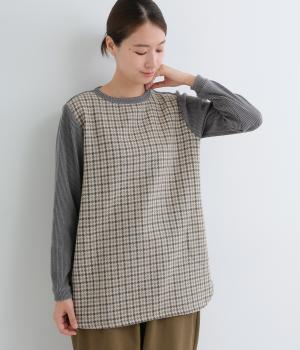 日本製ダイヤツイード＋ウォームテレコ切替チュニック