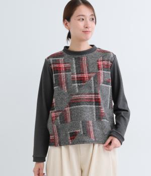 日本製パッチワークチェックジャカードMIPポンチプルオーバー