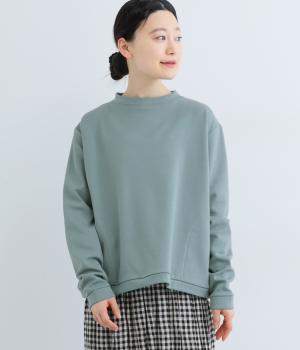裏起毛ポケット付プルオーバー(ブルーグリーン-F)