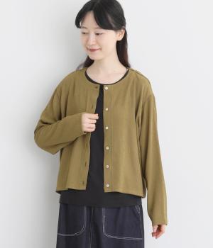 楊柳ストレッチシャーリング カーディガン