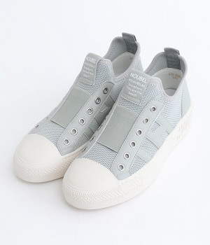 紐なし　ハイカットスニーカー(ブルーグレー-230)
