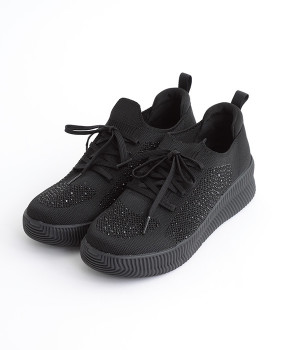 ニットスニーカー(ブラック-L)