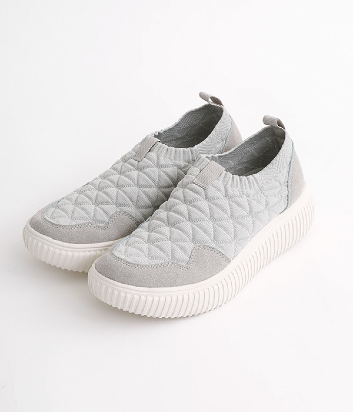 キルティング　スリッポンスニーカー(ライトグレー-S)