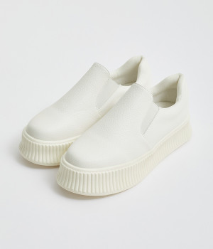 厚底スリッポン(ホワイト-37)