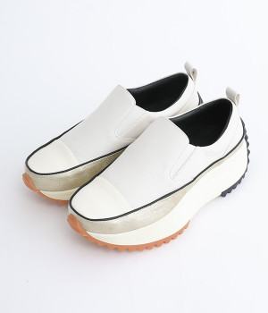 ボリュームソール　スリッポン(ホワイト×シャンパン-230)