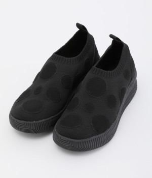 ドット　スリッポンスニーカー(ブラック-S)