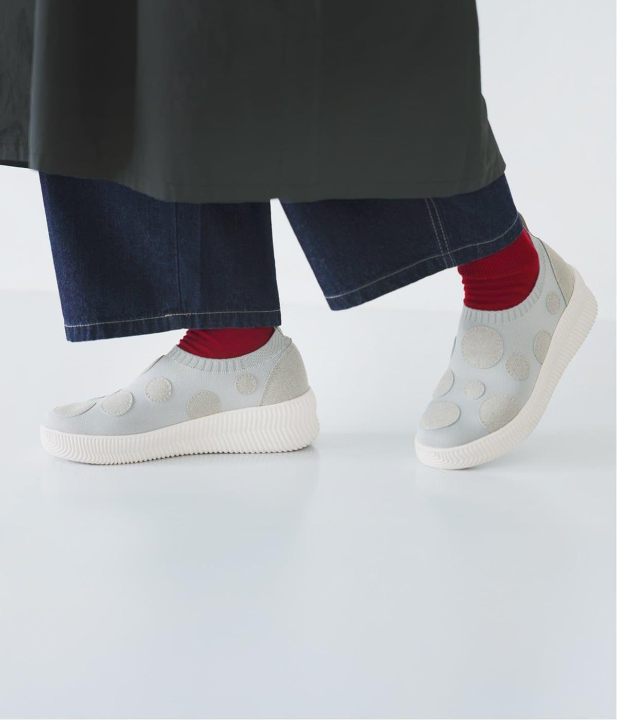 ドット　スリッポンスニーカー(ライトグレー-S)