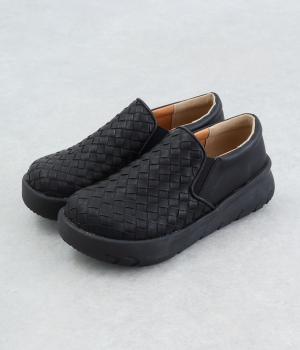 メッシュ編みスリッポン(ブラック-L)