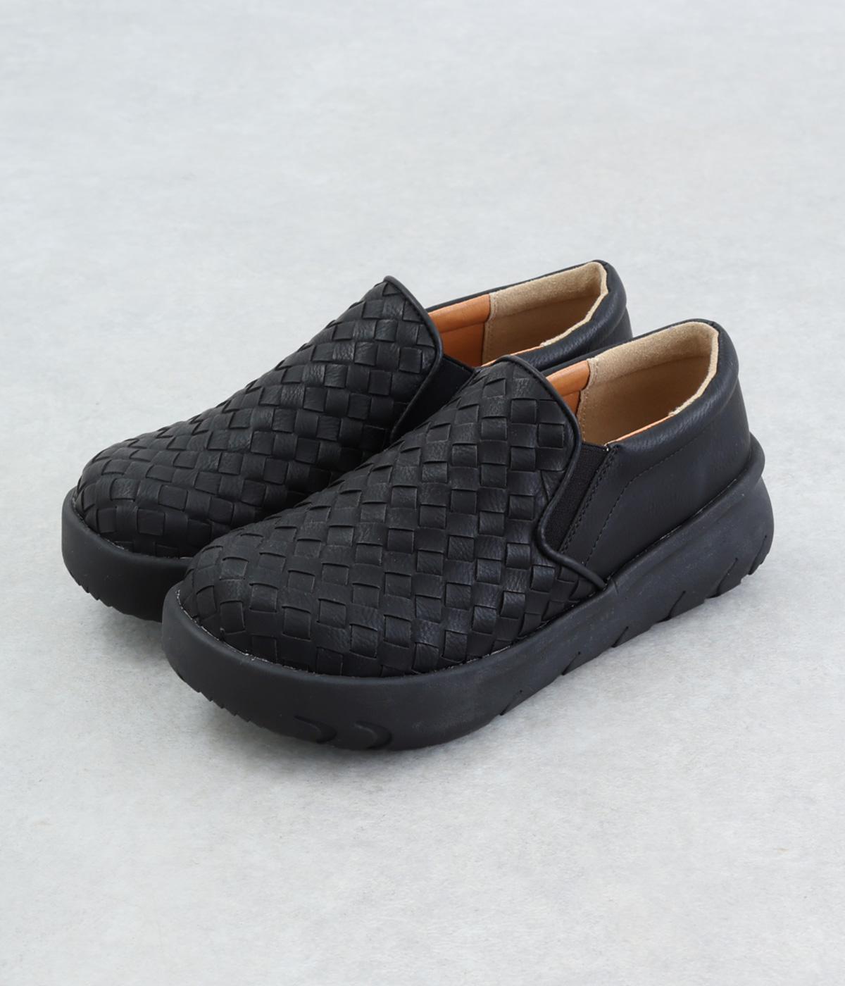 メッシュ編みスリッポン(ブラック-M)