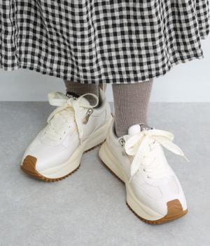 ボリュームソールサイドジップスニーカー