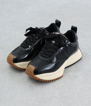 ボリュームソールサイドジップスニーカー(ブラック-23)