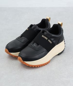 ボリュームソール　フィットスニーカー(ブラック-23)