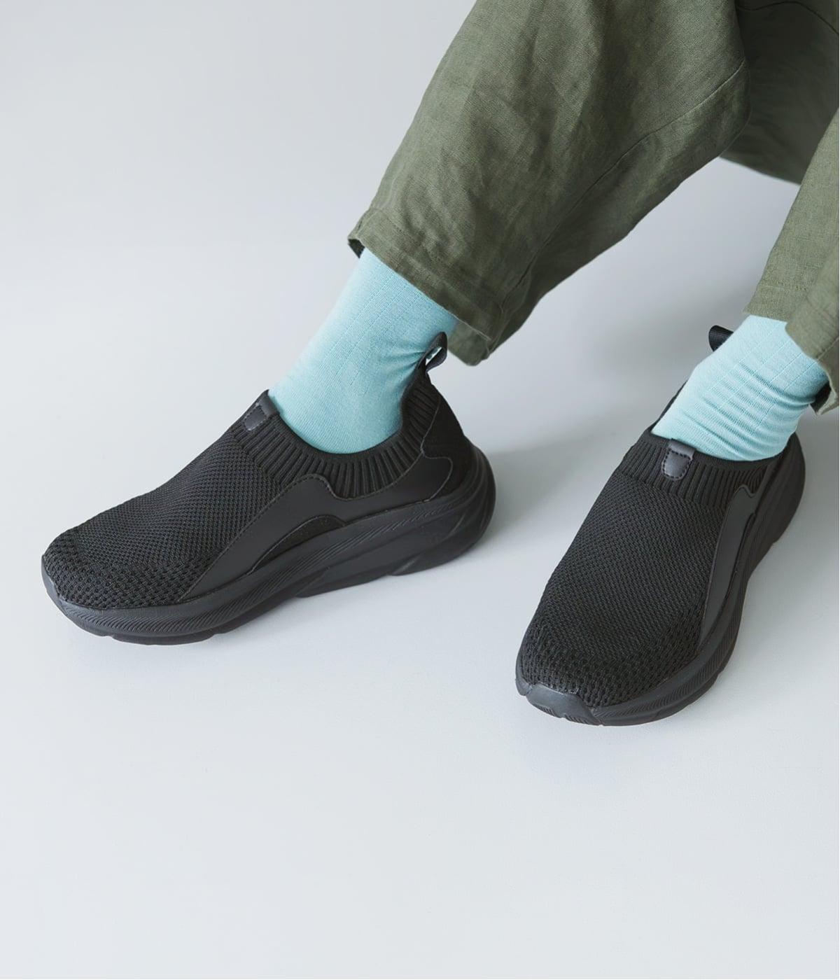 ニット編み　スニーカー(ブラック-M)