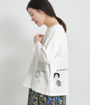 コットン糸電話幅広プルオーバー(オフ-ONESIZE)