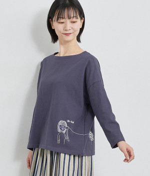 コットン糸電話幅広プルオーバー(ネイビー-ONESIZE)