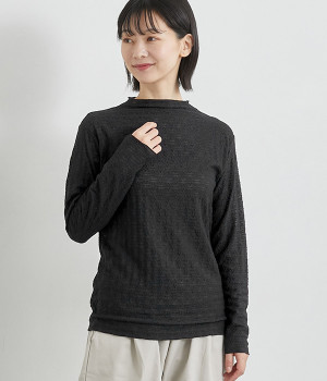 レースボトルネックプルオーバー(クロ-ONESIZE)