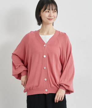 ドルマンニットカーディガン(ピンク-ONESIZE)