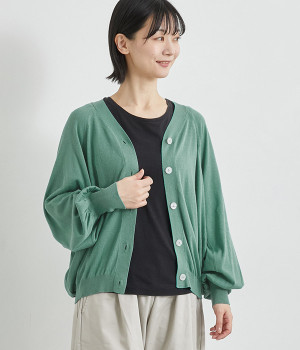 ドルマンニットカーディガン(グリーン-ONESIZE)