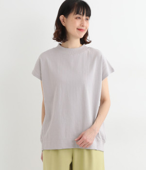 コットン天竺リブ使いワイドプルオーバー(グレー-ONESIZE)