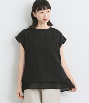 コットン刺しゅうブラウス&フレアキャミソールSET(クロ-ONESIZE)