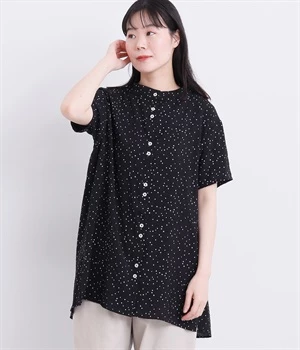 ドットちびハイネックチュニック(クロ-ONESIZE)