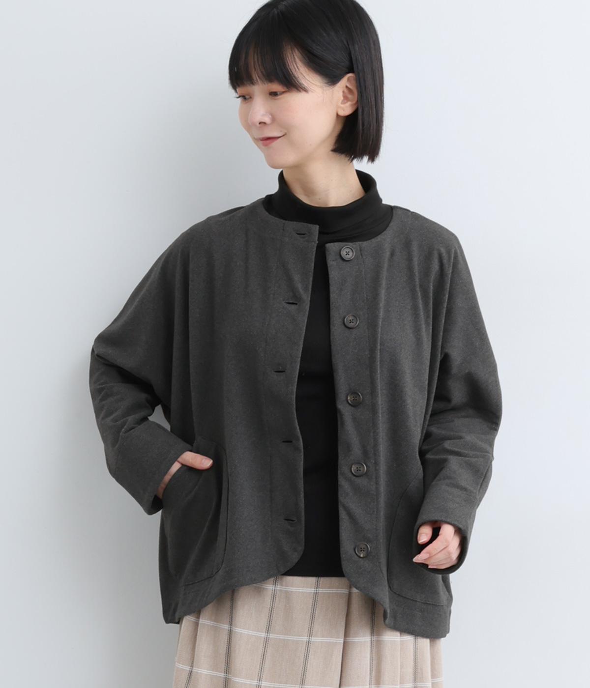 起毛ドルマンジャケット(チャコール-F)