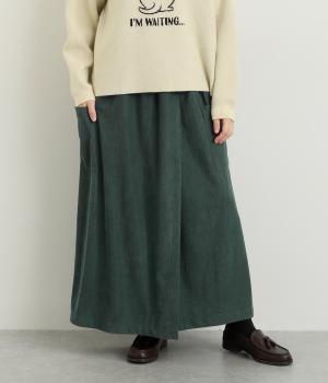 コーデュロイラップパンツ(グリーン-F)