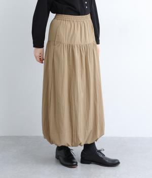 切替ギャザーバルーンスカート(ベージュ-F)