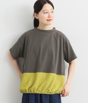 ぽこぽこバイカラー裾ギャザープルオーバー