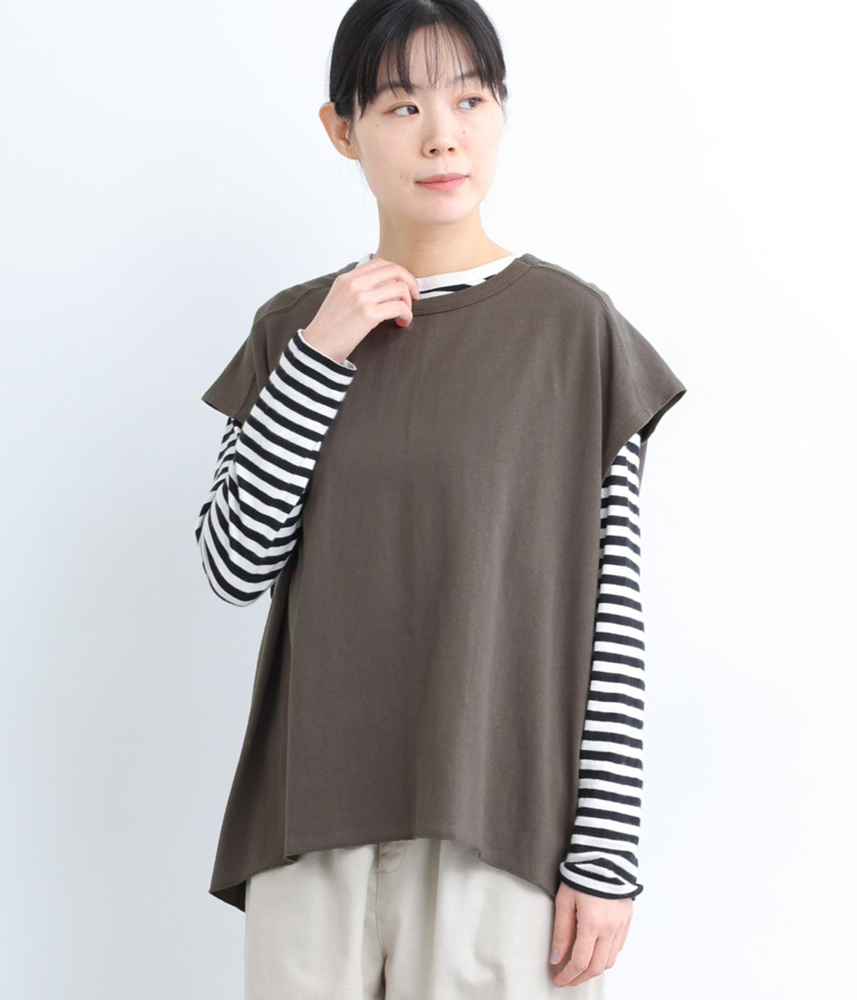 コットンBACKスリットベスト(チャコール-F)